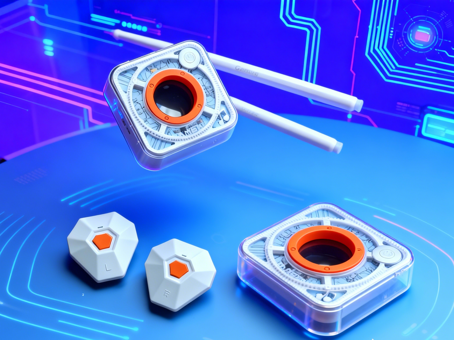 Gamsing air drum sensors and sticks designed for motion-based hit detection