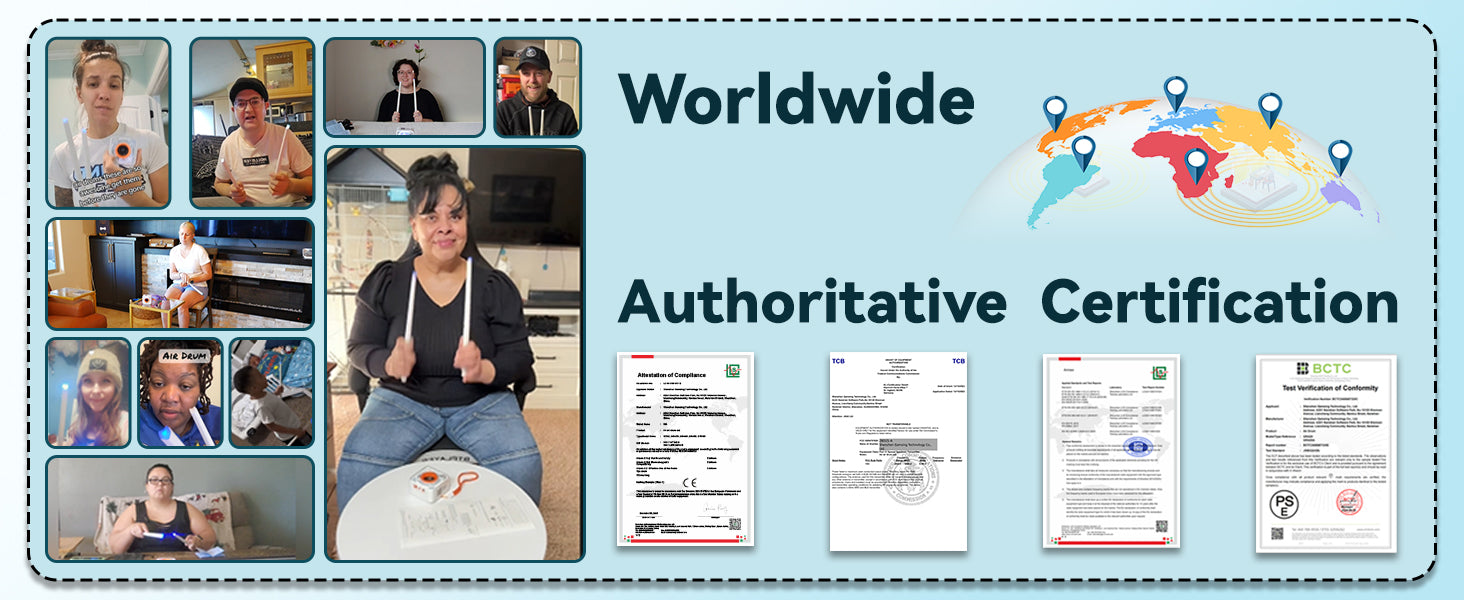 Promotional banner for worldwide authoritative certification with images of people and certification documents.