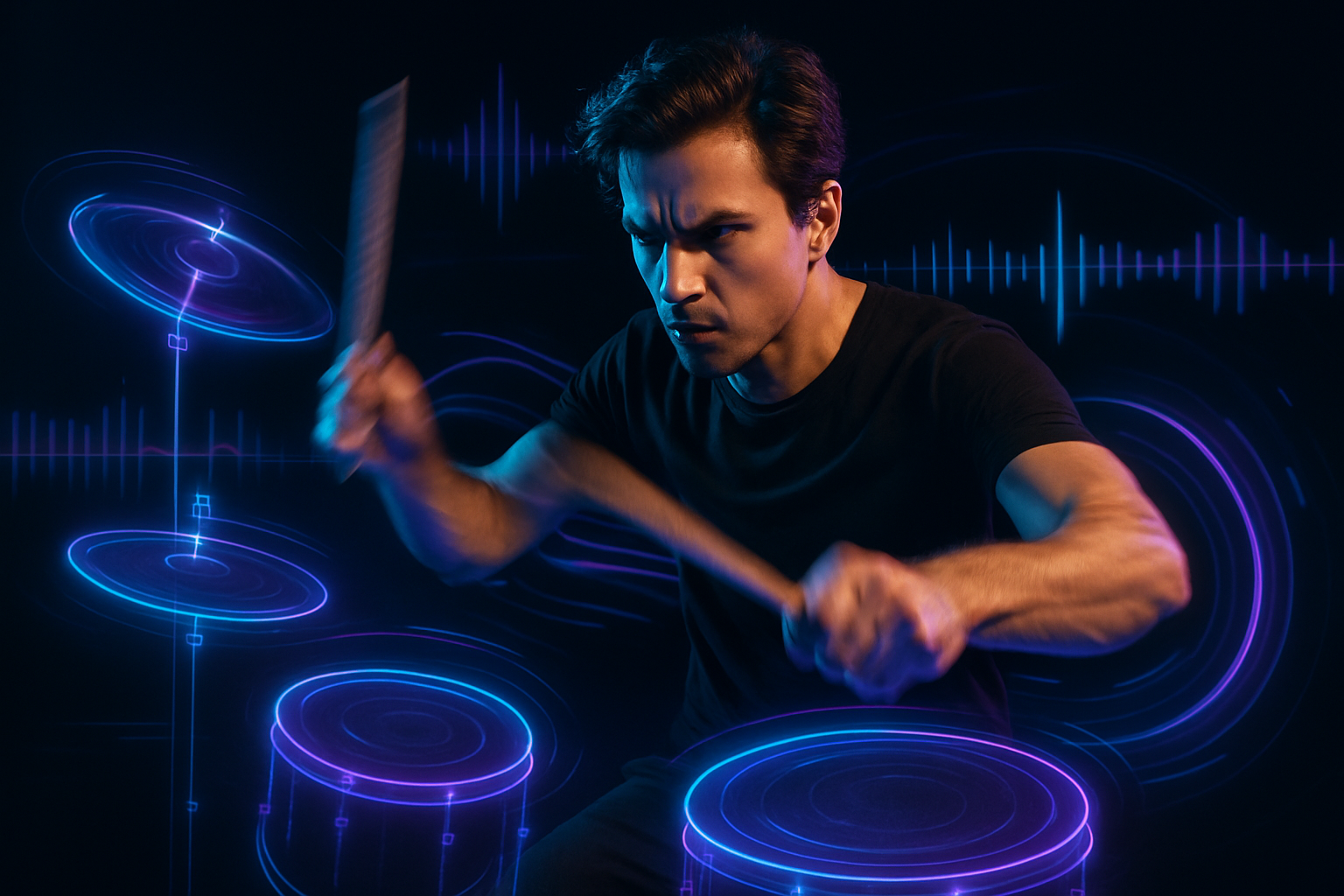 air drums Experience instant, lag-free feedback with every strike, keeping your rhythm stable and smooth, even in the most complex beats.